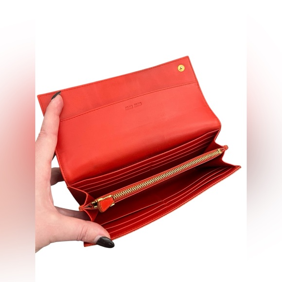 MIU MIU Croc Embossed Leather Long Wallet - Picture 8 of 15